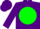 Silk - Purple, purple flower and horseshoe on green ball, purple cap