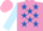 Silk - Mauve, Royal Blue stars, Light Blue sleeves, Pink cap