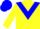 Silk - Yellow, blue triangular panel, blue cap
