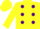 Silk - Neon yellow, purple dots, neon yellow cap
