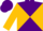 Silk - Purple and gold diagonal quarters, purple hoops on gold sleeves