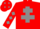 Silk - Red, grey cross of lorraine, diamonds on sleeves and cap