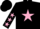 Silk - Black, pink star, pink stars on sleeves, black cap