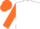 Silk - Navy with two white hoops, orange sleeves, orange cap
