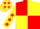 Silk - Red and yellow (quartered), yellow sleeves, red stars, yellow cap red stars