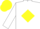 Silk - White, yellow a & horseshoe, yellow diamond band on white sleeves, yellow cap