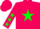 Silk - Hot pink, green and navy star, green and navy stars on sleeves, hot pink cap