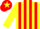 Silk - Yellow and red stripes, yellow sleeves, red cap, yellow star