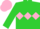 Silk - Lime green, pink triple diamond, lime green sleeves, pink cap
