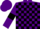 Silk - Purple and Black check, Purple sleeves, Black armlets, Purple cap