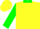 Silk - Yellow, green 4-leaf clover, green collar, yellow bars on green slvs