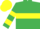 Silk - Emerald Green, Yellow hoop, hooped sleeves, Yellow cap
