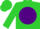 Silk - Lime green, dark purple ball with 'ab', lime green, lime green cap
