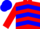 Silk - Red, blue chevrons, red sleeves, blue cap