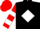 Silk - Black, black 'rw' on red trimmed white diamond, red & white bars on sleeves, red cap