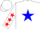 Silk - White, blue star, red stars on sleeves, white cap