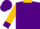 Silk - Purple, gold emblem and collar, purple cuffs on gold sleeves, purple cap