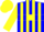 Silk - Blue, yellow stripes, yellow hoop on sleeves, yellow cap