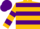 Silk - Gold, purple hoops, purple hoops on sleeves, gold and purple cap