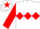 Silk - White, red triple diamond and sleeves, red star on cap