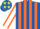 Silk - Royal Blue and Orange stripes, White sleeves, Orange seams, Royal Blue cap, Yellow stars