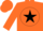 Silk - Orange, black 'gs' on orange star and black ball, orange sleeves, orange cap