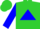 Silk - Lime, blue triangle, blue sleeves, lime cap