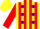 Silk - Yellow, purple dots, red stripes on sleeves, yellow cap