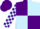 Silk - Purple and light blue (quartered), checked sleeves, purple cap