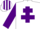 Silk - White, purple cross of lorraine & sleeves, purple & white striped cap