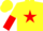 Silk - Yellow body, red star, yellow arms, red halved, yellow cap