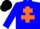 Silk - Soft blue body, orange cross of lorraine, soft blue arms, black cap