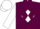 Silk - Maroon, maroon g on white diamond, maroon diamonds on white sleeves, white cap