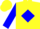 Silk - Yellow, yellow 'rocii' on blue diamond, blue sleeves, yellow cap