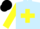 Silk - Light blue, yellow cross, yellow sleeves, black cap