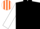 Silk - BLACK, white sleeves, orange & white striped cap