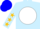 Silk - Light blue, white ball, gold stars on sleeves, blue cap