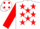 Silk - White, red stars, red sleeves, red spots on cap