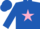 Silk - Royal blue, blue old english 'oj' on pink star on back, gray bar