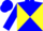 Silk - Blue and yellow diagonal quarters, blue cap