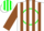 Silk - White, green circle, brown ro and stripes on sleeves