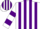Silk - White, purple stripes and bars on sleeves