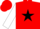 Silk - Red, white star, red and black star stripe on white sleeves, red cap