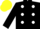 Silk - Black, white dots, yellow cap