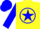 Silk - Yellow, blue circle and star, blue sleeves and cap