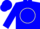 Silk - Blue and white with 'r/r' in circle on back