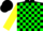 Silk - Black, green blocks, yellow sleeves, black cap