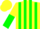 Silk - Yellow, green stripes, yellow and green halved sleeves, yellow cap