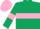 Silk - Dark Green, Pink hoop, armlets and cap