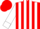 Silk - Red, white 'v', stripes and cuffs on sleeves